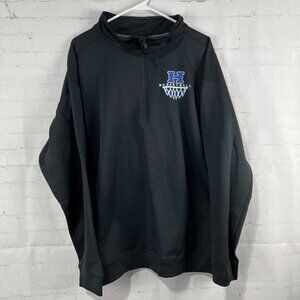 Gildan Mens Sweatshirt 1/4 Zip Black Basketball Logo
